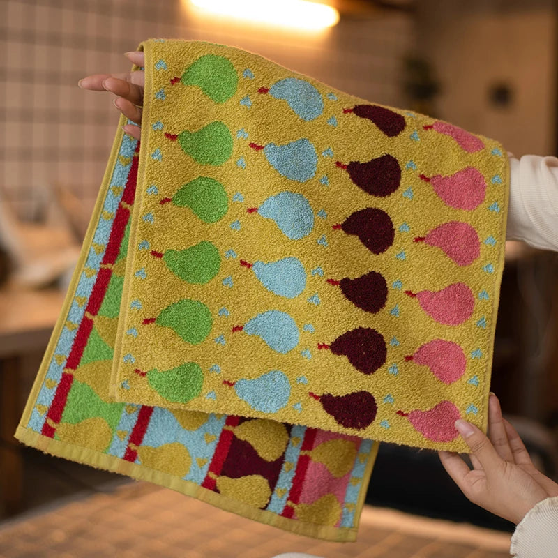 Pear Pattern Cotton Soft & Absorbent Boho Bath Towel