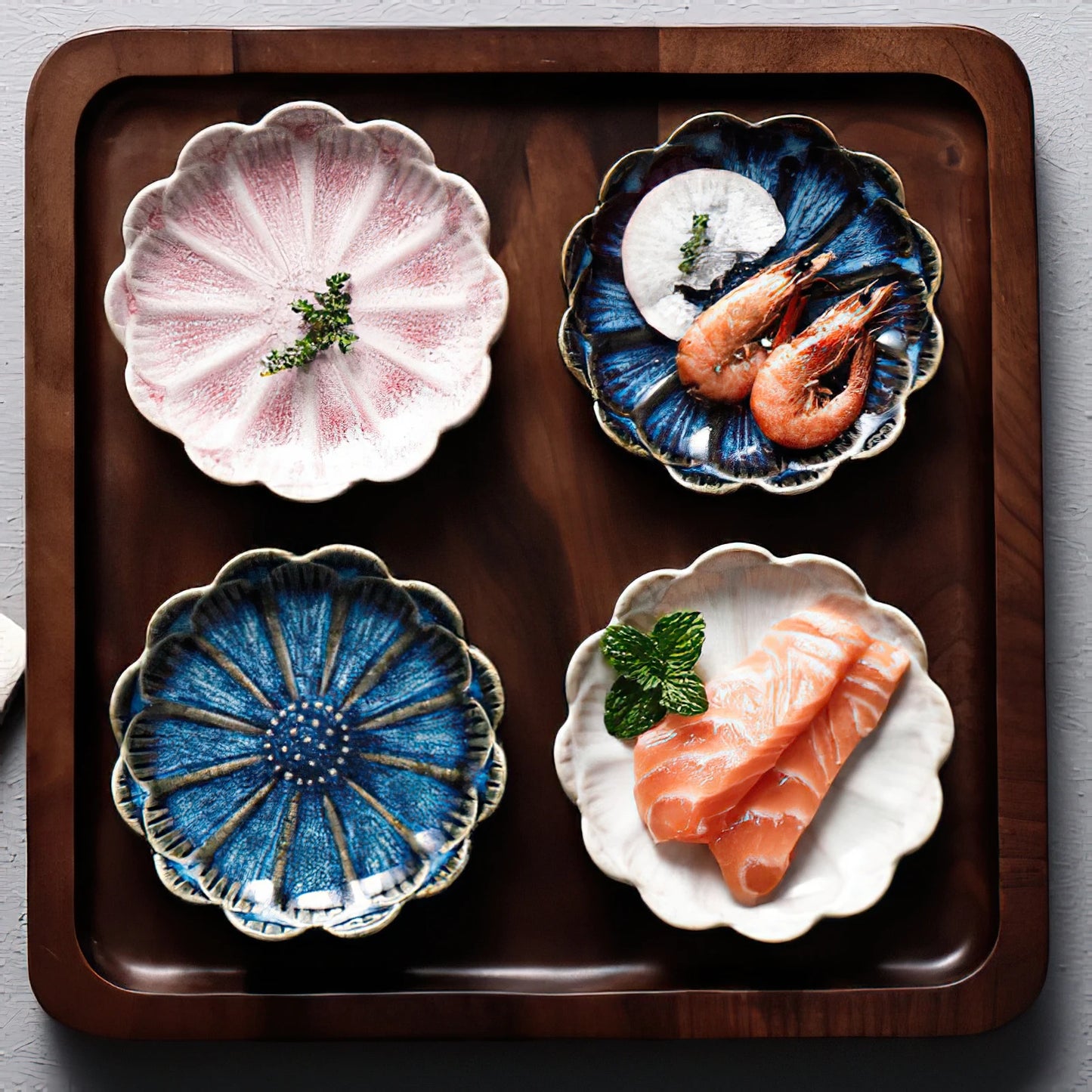 Ceramic Flower Sauce Dish – Mini Floral Porcelain Dipping Bowl for Soy Sauce, Nuts & Charcuterie