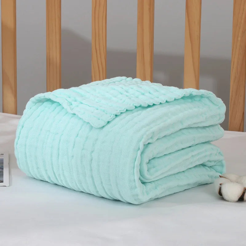 Boho Baby Bamboo Cotton Receiving Blanket – 6-Layer Swaddle Wrap for Infants