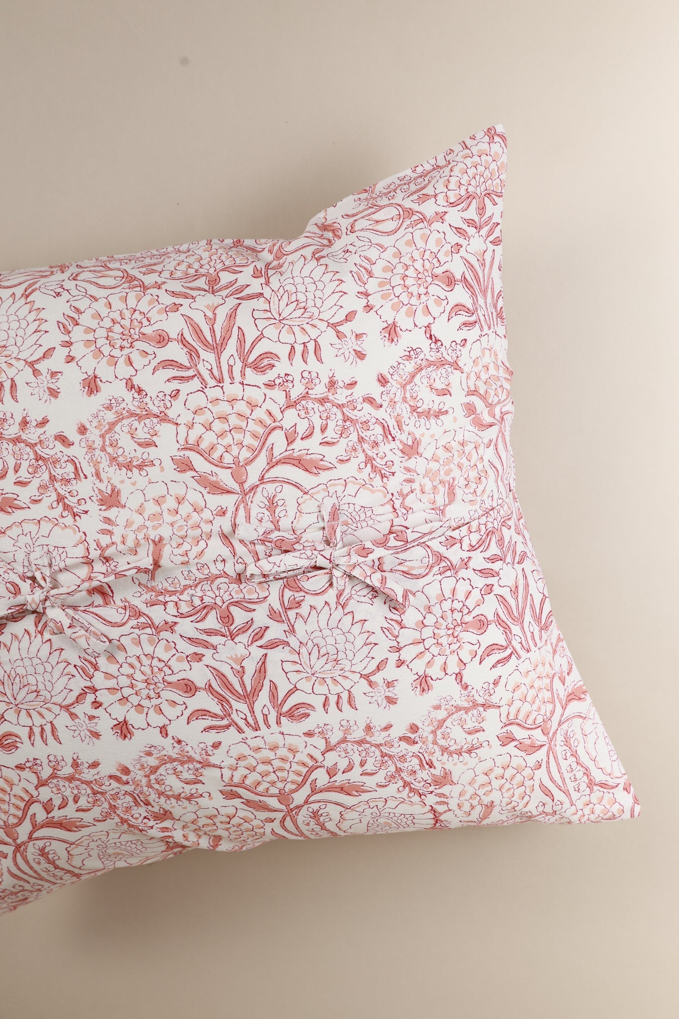 Blush Meadow Hand Block Print Pillow