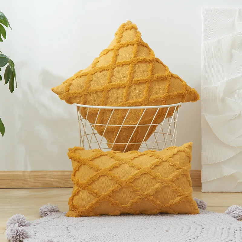 Plush Wool-Inspired Throw Pillow Cover – Soft Textured Accent for Cozy Boho Spaces
