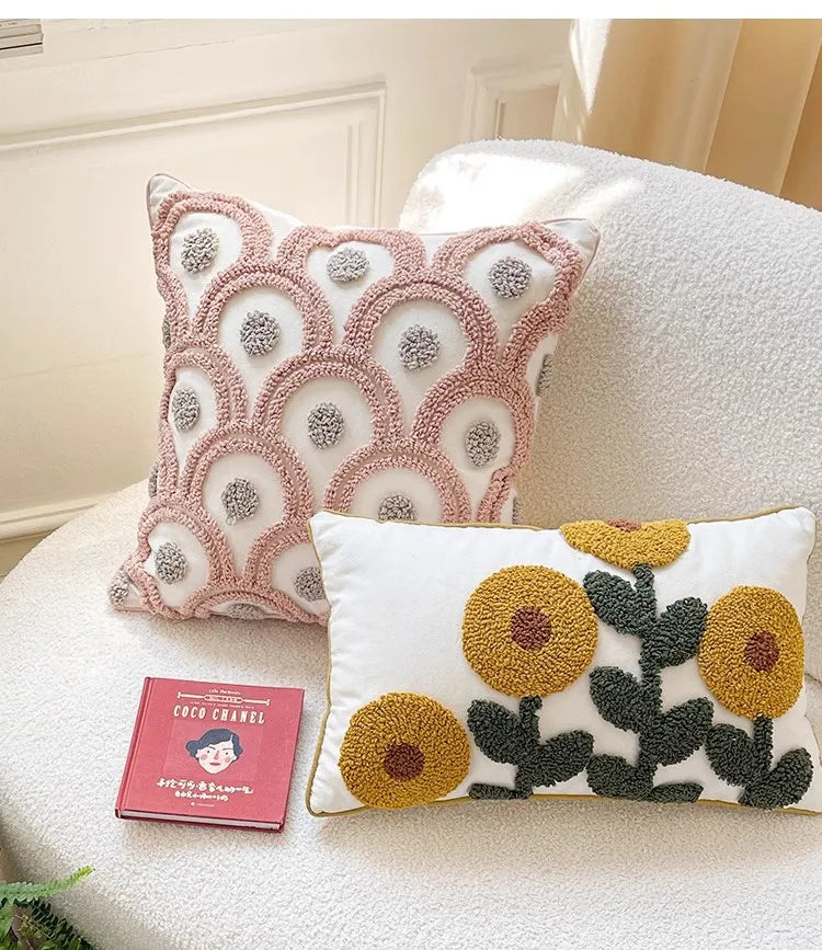 🌸 Boho Embroidered Geometric Pillow Covers – Nordic-Style Cushion Covers for Sofa, Bed & Living Room
