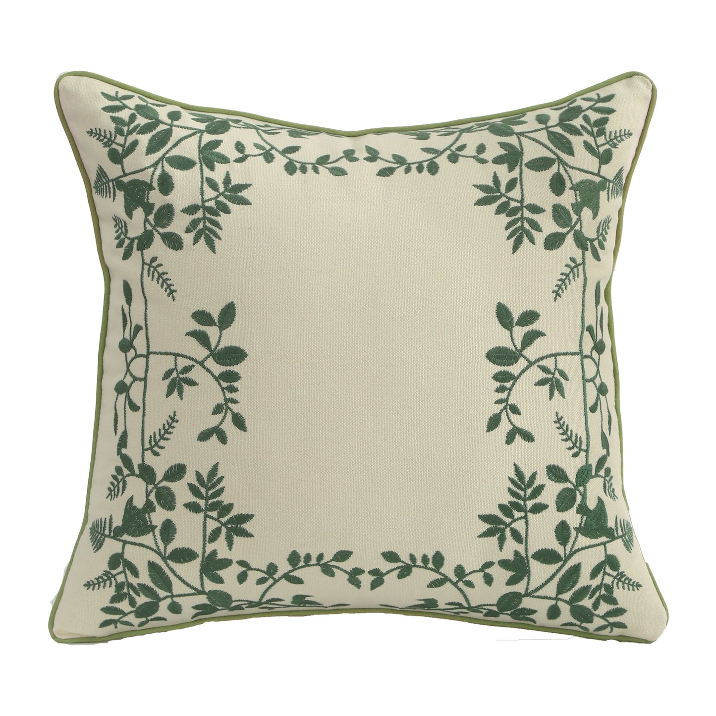 Boho Home Decor Embroidered Linen Cotton Pillowcase – Decorative Square Throw Pillow Cover for Sofa & Farmhouse Style