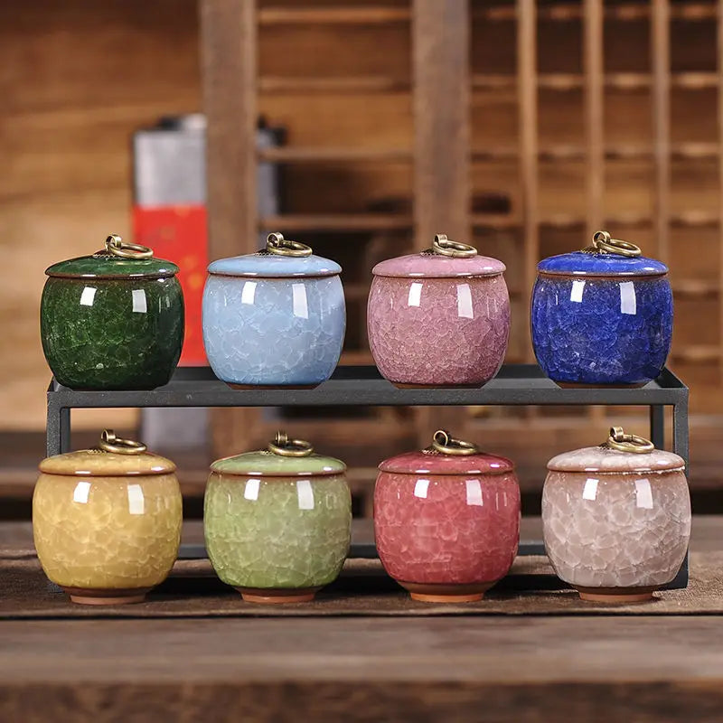Mini Ceramic Storage Jar with Lid – Airtight Kitchen Container for Tea, Coffee & Spices