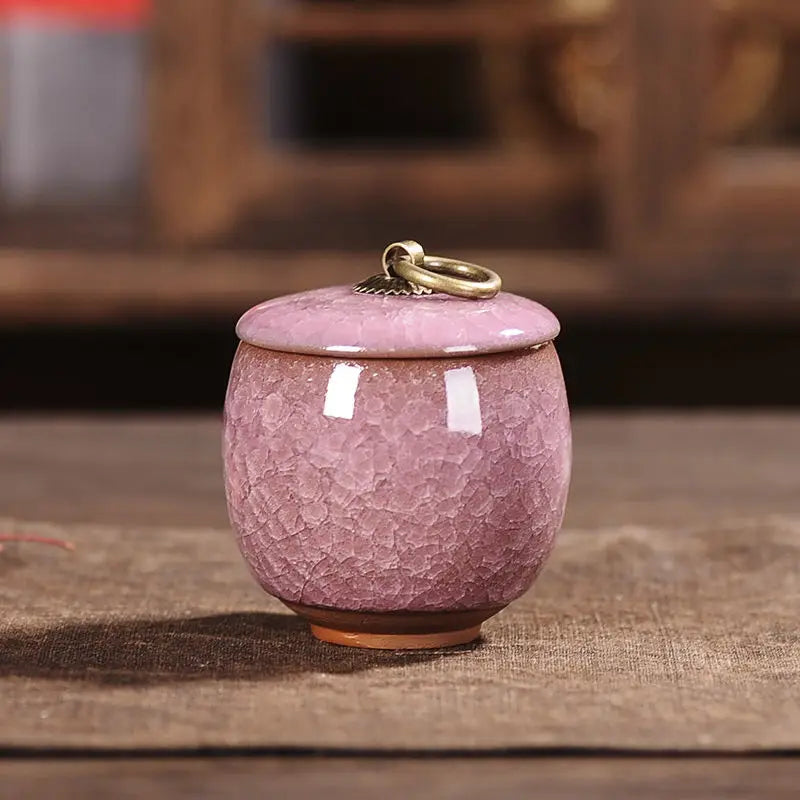 Mini Ceramic Storage Jar with Lid – Airtight Kitchen Container for Tea, Coffee & Spices