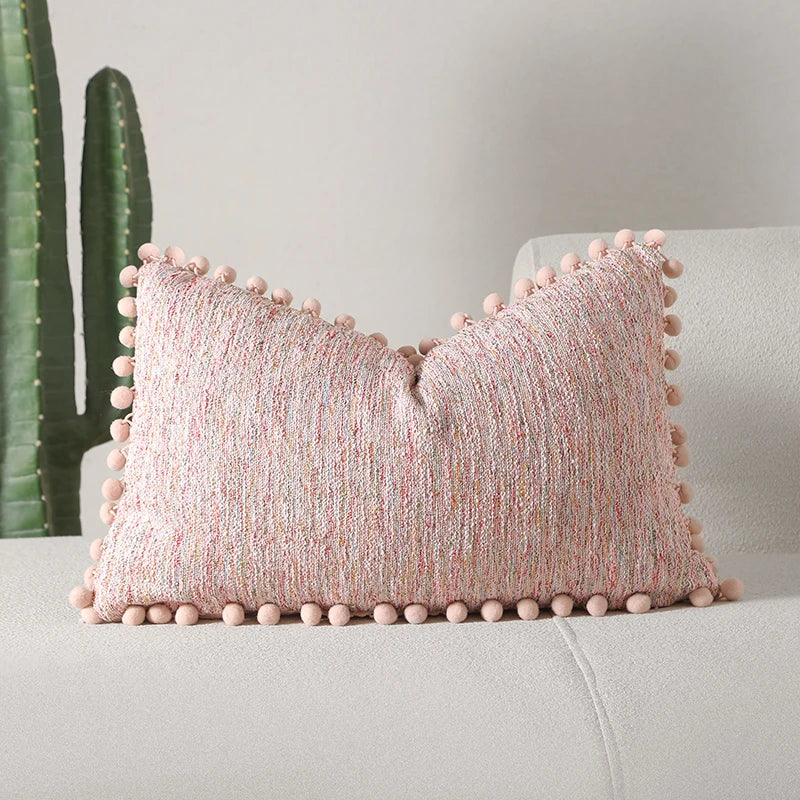 Boho Decorative Pillow Cover with Tassel Accents โ 12" x 20"