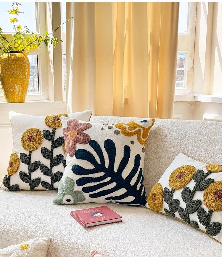🌸 Boho Embroidered Geometric Pillow Covers – Nordic-Style Cushion Covers for Sofa, Bed & Living Room
