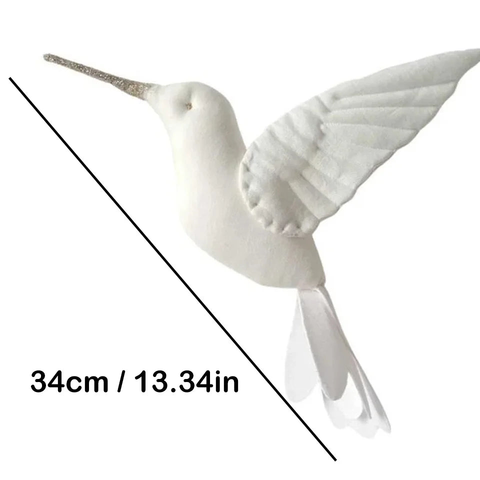 Cute Wall Hanging Hummingbird Plush Stuffed Doll Fabric Home Bedroom Nursery Room Decoration Hanging Bird Baby Decor