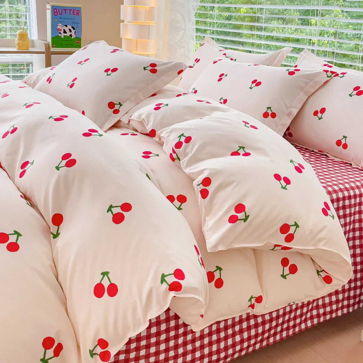 Pink Floral Boho Bedding Set – Soft Microfiber Duvet Cover, Flat Sheet & Pillowcases