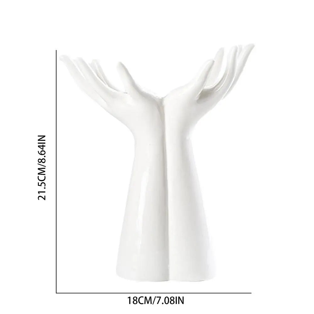 Modern Nordic Hand-Shaped Ceramic Vase – Unique Artistic Flower Pot for Home & Office Decor