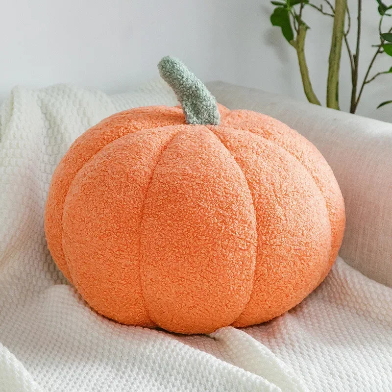 Plush Pumpkin Pillow – Cozy Autumn Accent for Boho Sofas & Beds