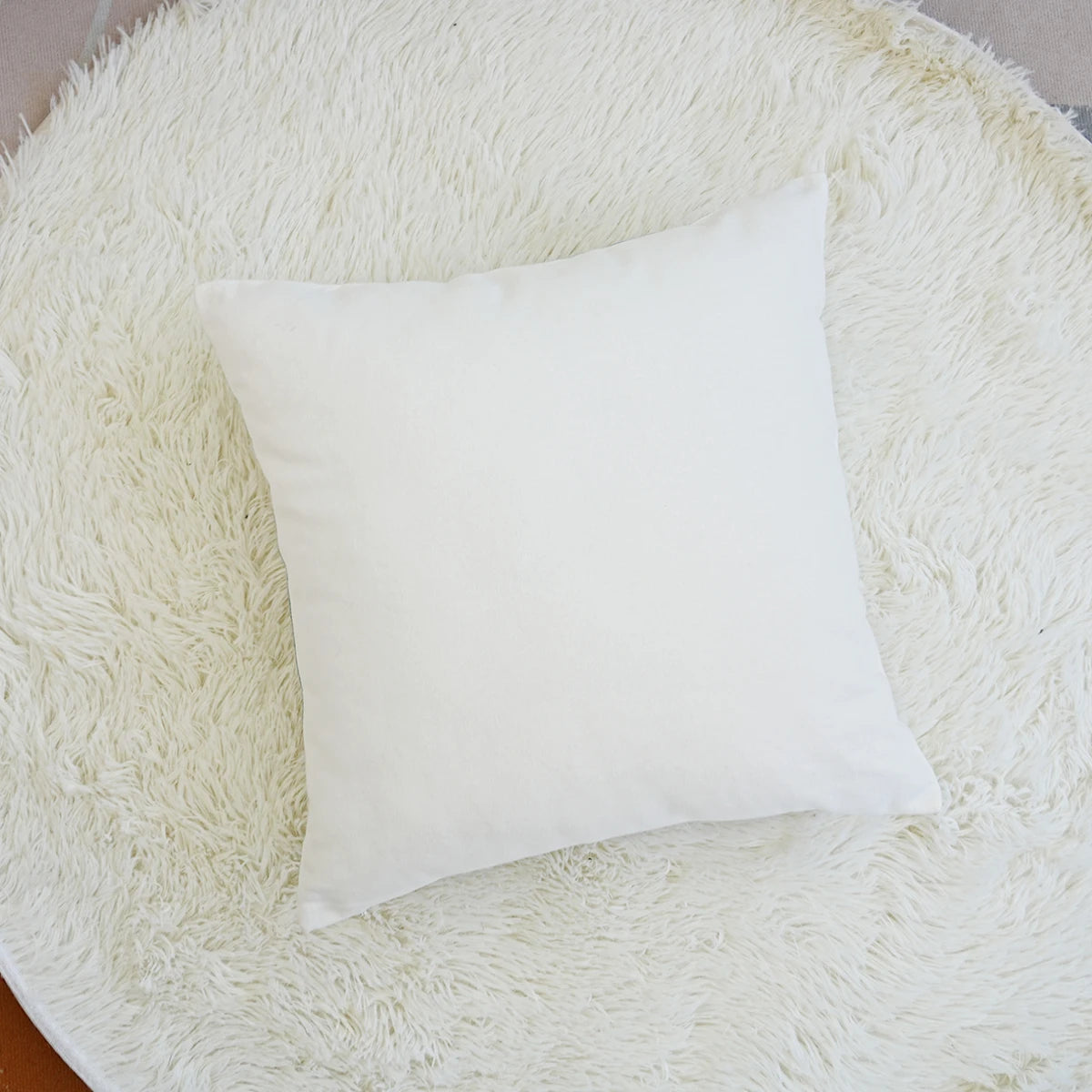 White Back of Boho Home Decor Floral Embroidered Pillow Cover – Square Decorative Cushion Case for Sofa & Home