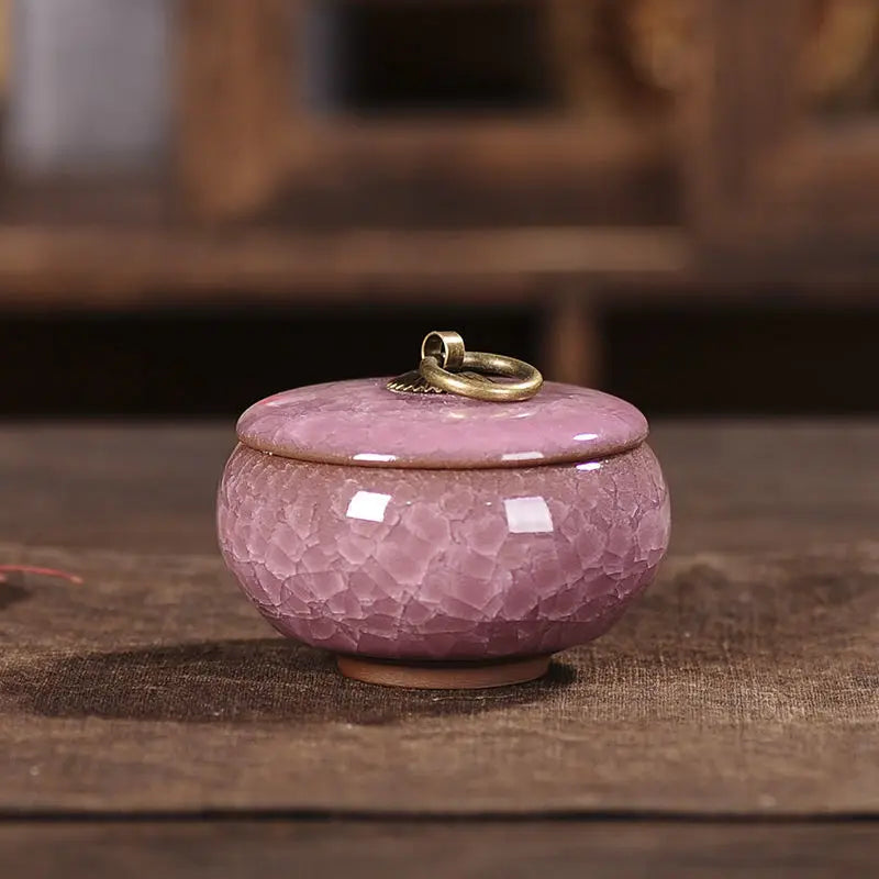 Mini Ceramic Storage Jar with Lid – Airtight Kitchen Container for Tea, Coffee & Spices