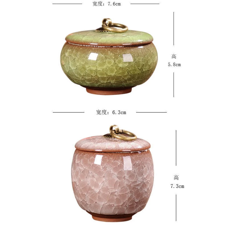 Mini Ceramic Storage Jar with Lid – Airtight Kitchen Container for Tea, Coffee & Spices