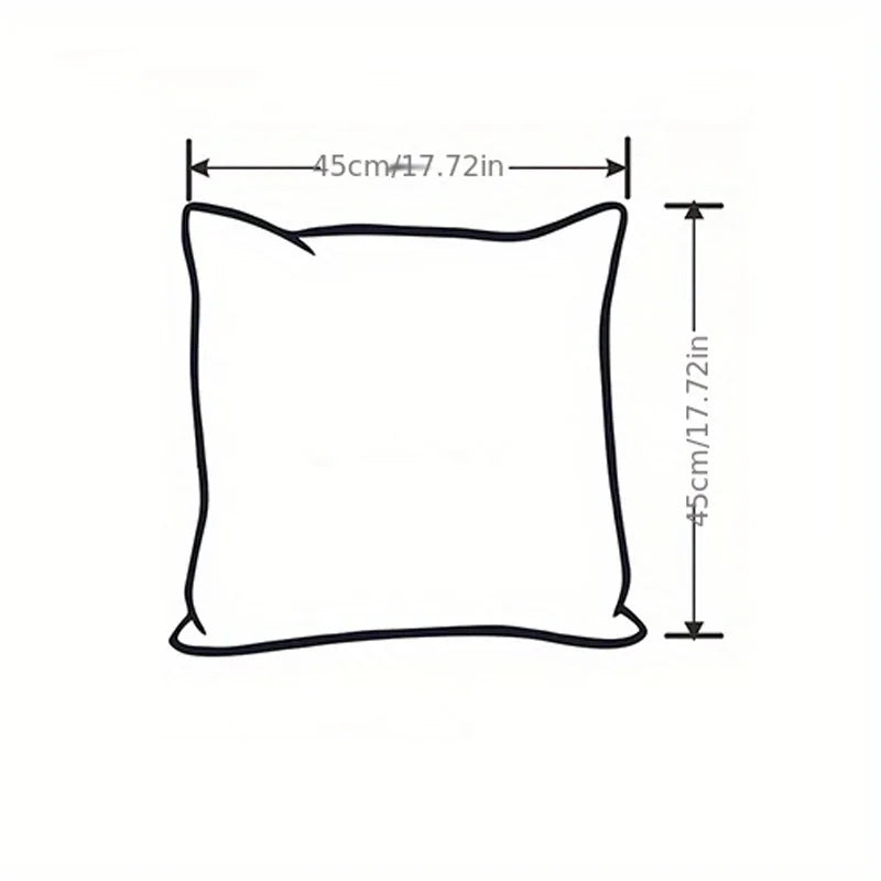 Illustration of a square pillow with dimensions labeled