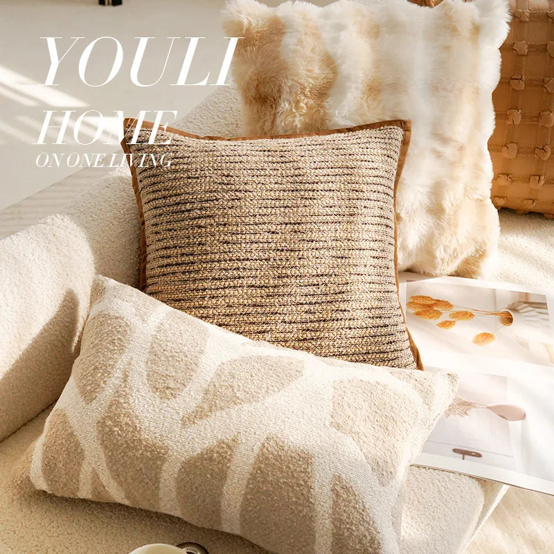 Decorative pillows on a sofa