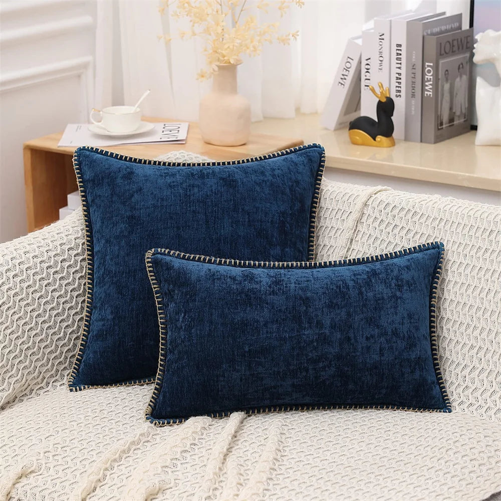 Luxury Chenille Throw Pillow Cover - Forest Green
