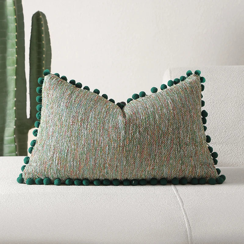 Boho Decorative Pillow Cover with Tassel Accents โ 12" x 20"