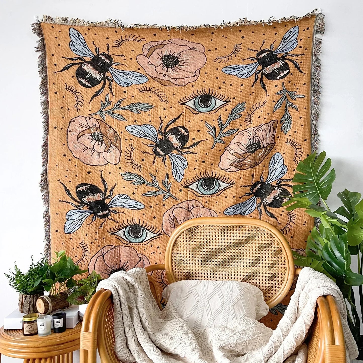 Boho Decorative Throw Blanket - Eyes Eyes Eyes