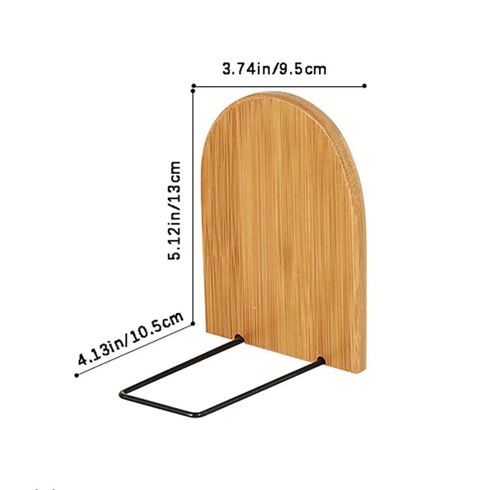 2 pcs Natural Bamboo Desktop Organizer Bookends Book End Stand Holder Shelf Bookrack Boho Home Decor