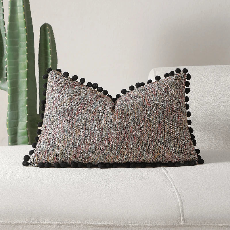 Boho Decorative Pillow Cover with Tassel Accents โ 12" x 20"