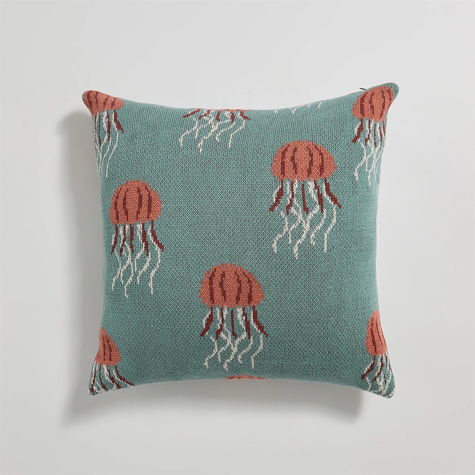Elegant Jellyfish Embroidered Cotton Throw Pillow Cover â Ocean-Inspired Boho Home Decor Accent