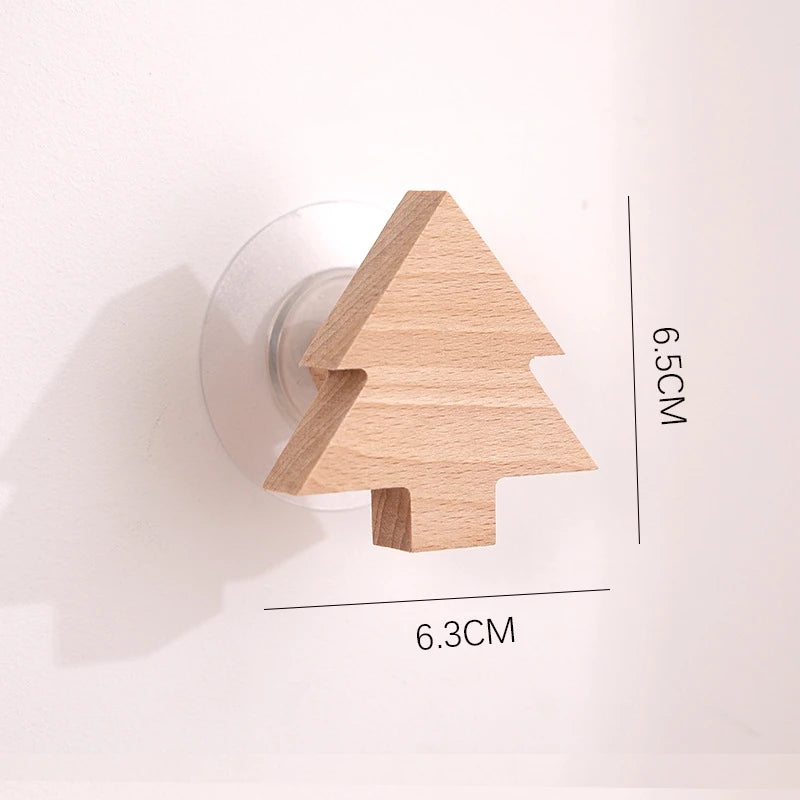 Cute Wooden Animal Wood Wall Hook – Beech Wood Decorative Hanger for Kids Rooms, Entryways, Kitchens & More (1pc) Giraffe Rabbit Hippo Cat Octopus Lion Cat Dog Elephant Dog Nursery Turtle Mountain Squid Jellyfish Flower Tree