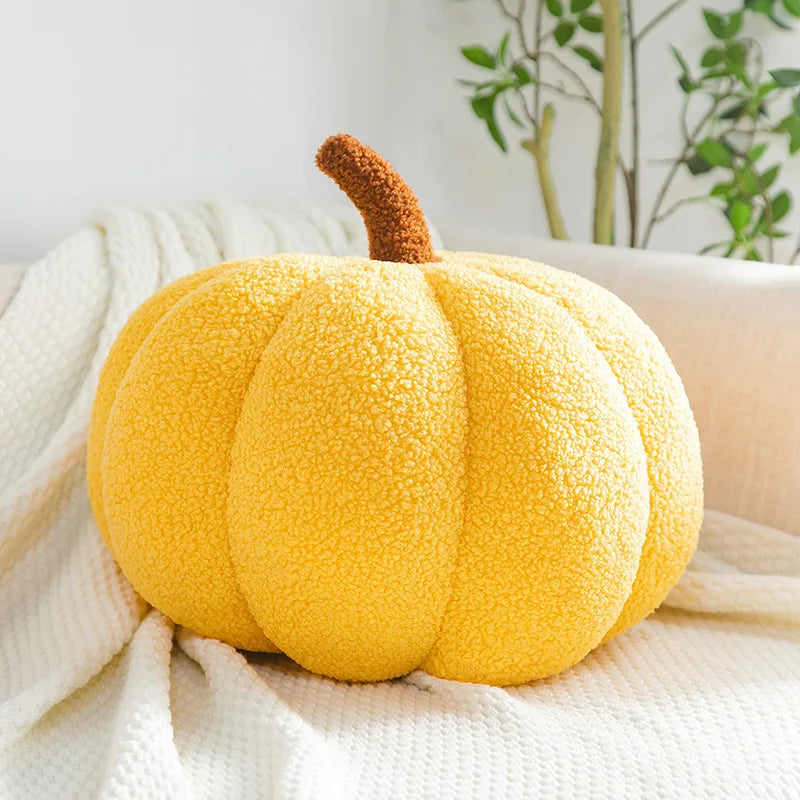 Plush Pumpkin Pillow – Cozy Autumn Accent for Boho Sofas & Beds