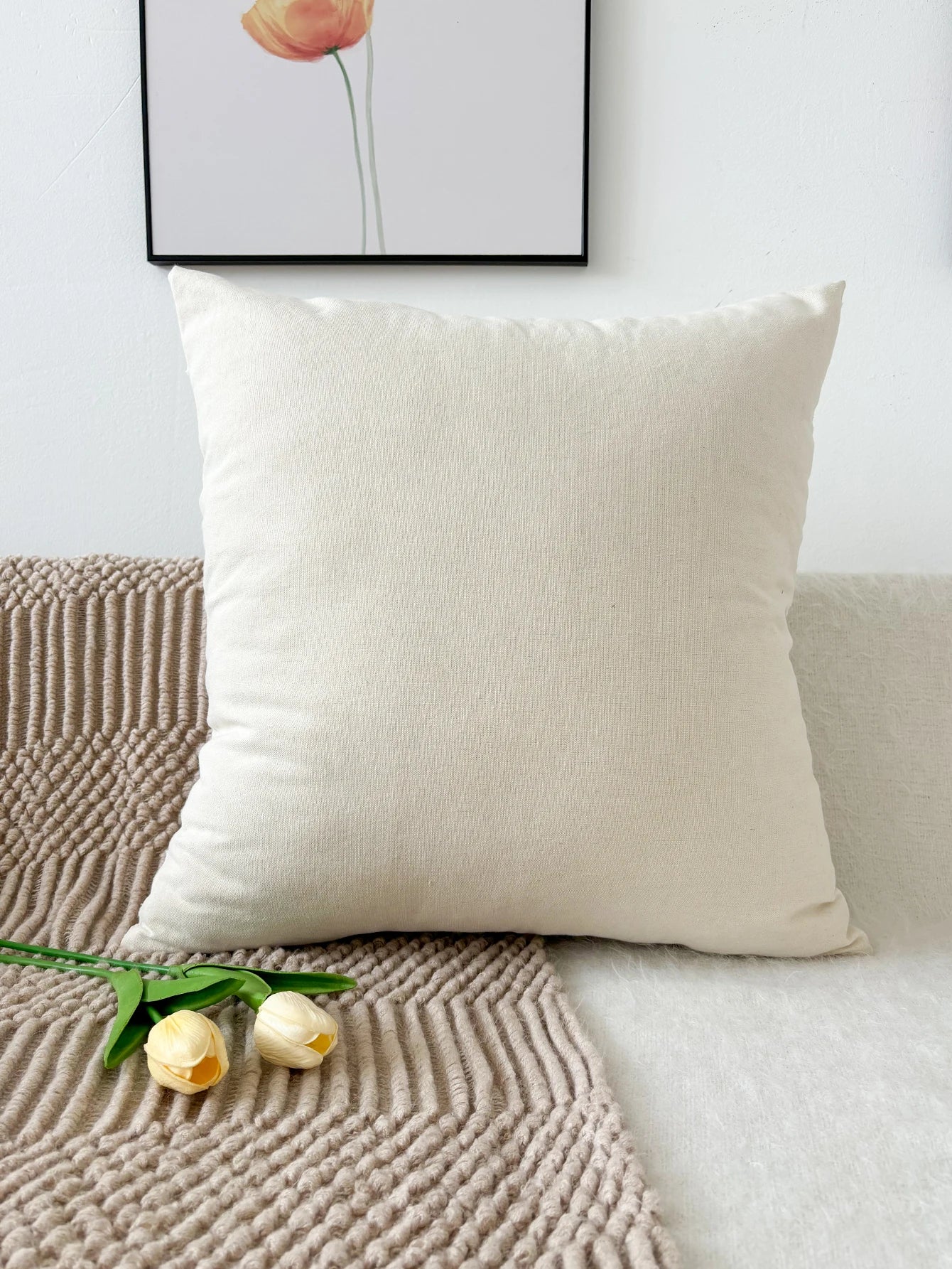 Boho Mandala Embroidered Throw Pillow Cover – Floral Accent Cushion Case for Sofa, Couch, or Bed