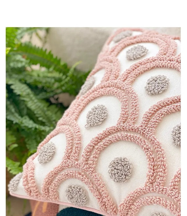 🌸 Boho Embroidered Geometric Pillow Covers – Nordic-Style Cushion Covers for Sofa, Bed & Living Room