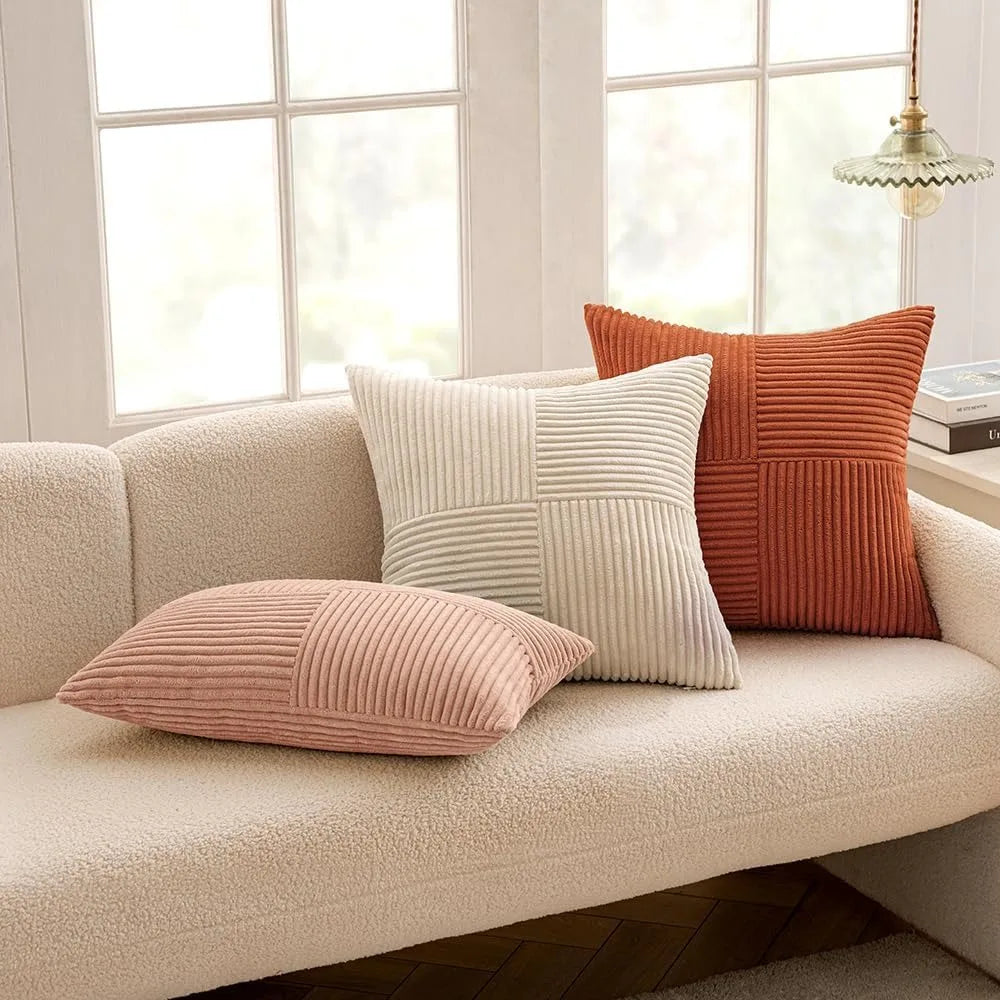 Boho Patchwork Soft Throw Pillow Cover