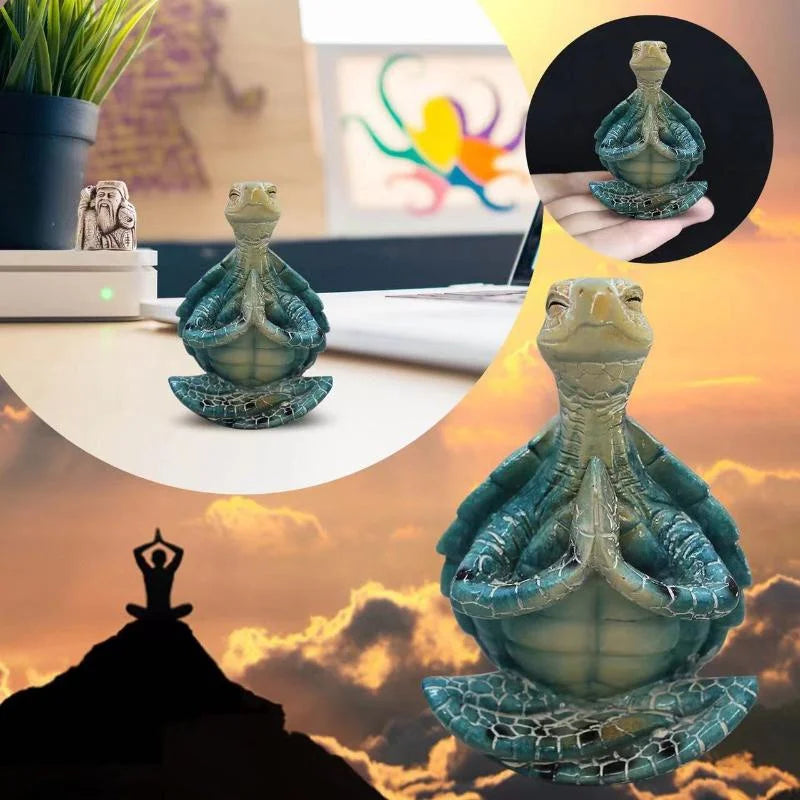 Sea Turtle Figurine Peacefulness Meditating Statue Decoration Buddha Zen Yoga Garden Ornament Boho Home Decor