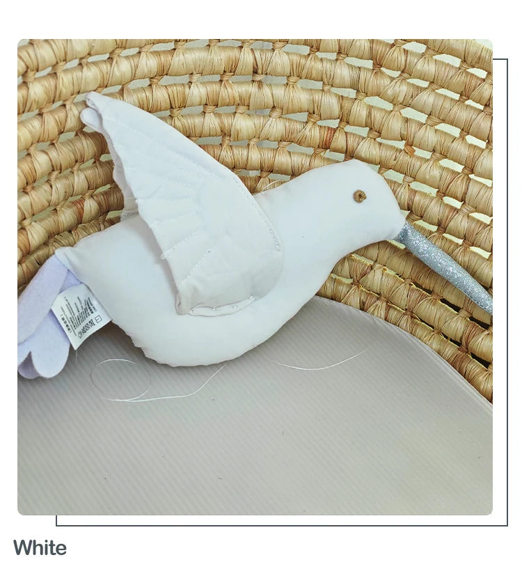 Cute Wall Hanging Hummingbird Plush Stuffed Doll Fabric Home Bedroom Nursery Room Decoration Hanging Bird Baby Decor