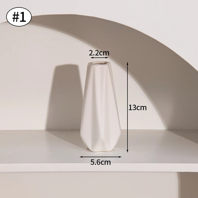 My Boho Home Modern White Ceramic Vase – Minimalist Decorative Vase for Pampas Grass, Flowers & Home Accents