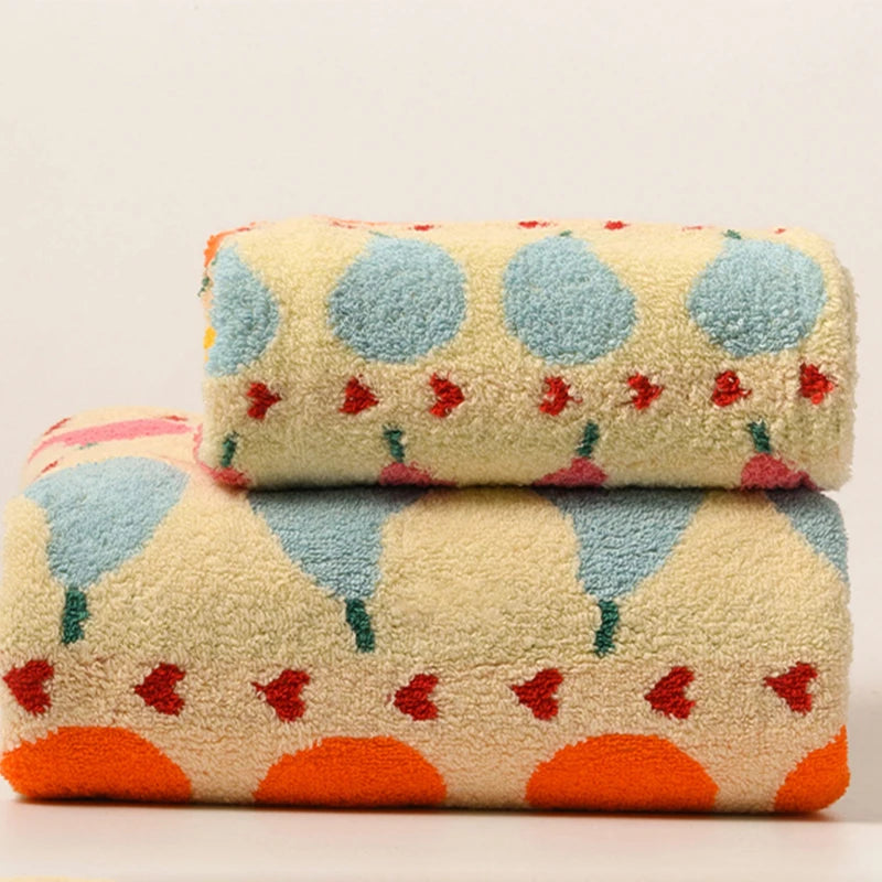 Pear Pattern Cotton Soft & Absorbent Boho Bath Towel