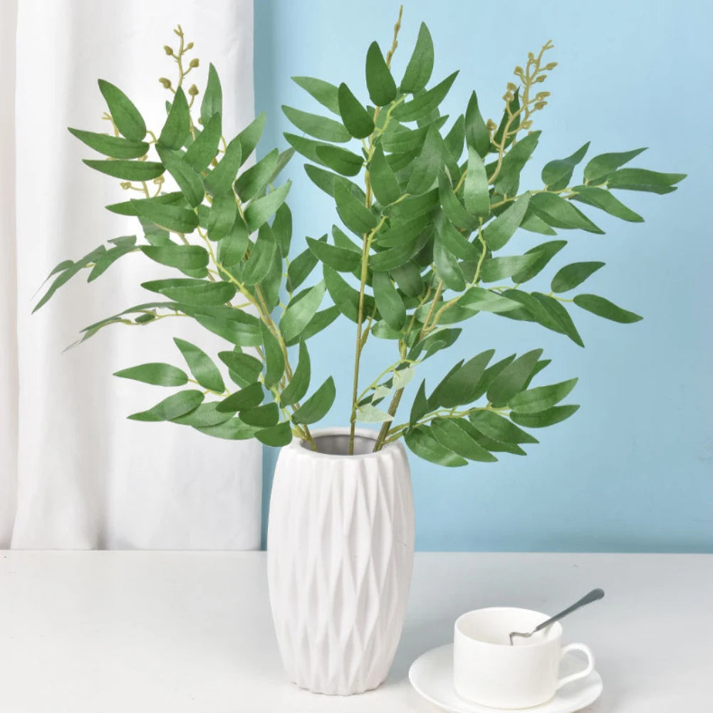 Artificial Silk Willow Branch – Boho Home Decor Faux Greenery