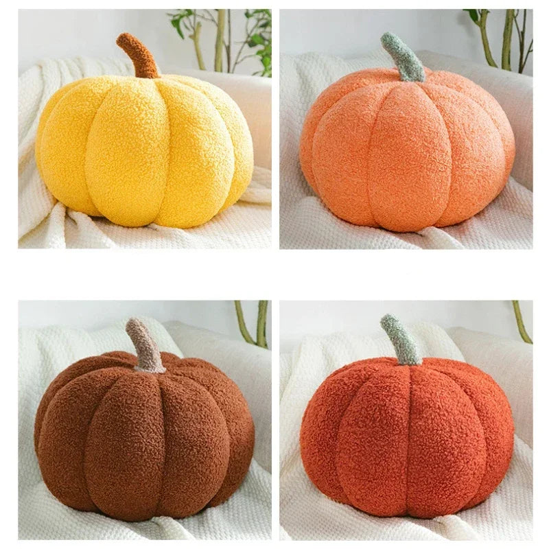 Plush Pumpkin Pillow – Cozy Autumn Accent for Boho Sofas & Beds