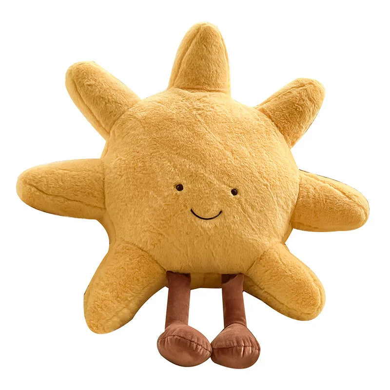 Plush Moon & Sun Throw Pillow – Soft Boho Home Decor for Sofa, Bedroom & Kids' Room