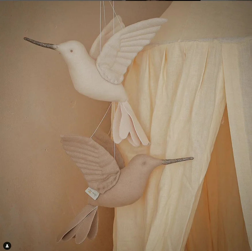 Cute Wall Hanging Hummingbird Plush Stuffed Doll Fabric Home Bedroom Nursery Room Decoration Hanging Bird Baby Decor