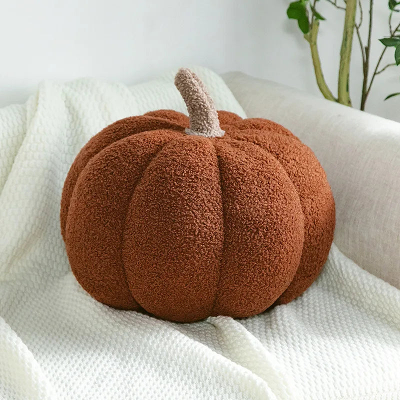 Plush Pumpkin Pillow – Cozy Autumn Accent for Boho Sofas & Beds