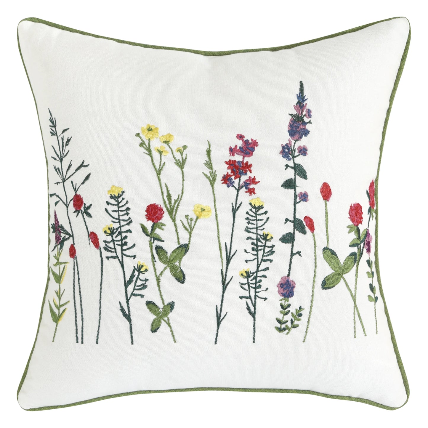 Boho Home Decor Embroidered Linen Cotton Pillowcase – Decorative Square Throw Pillow Cover for Sofa & Farmhouse Style