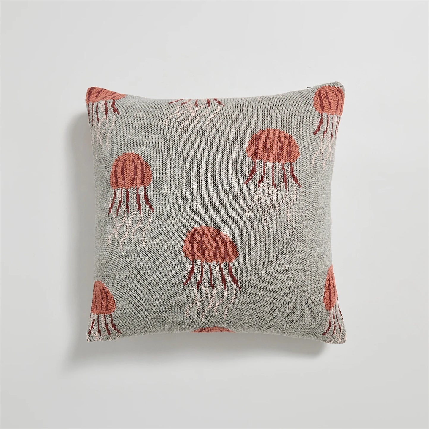 Elegant Jellyfish Embroidered Cotton Throw Pillow Cover â Ocean-Inspired Boho Home Decor Accent