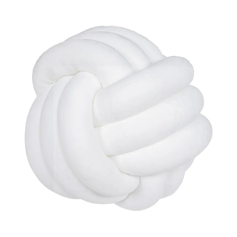 Knot Ball Throw Pillow – Soft Plush Cushion for Kids & Adults Boho Home Decor