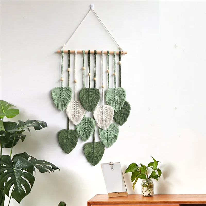 Handwoven Macrame Leaf Wall Hanging – Boho-Inspired Home Decor