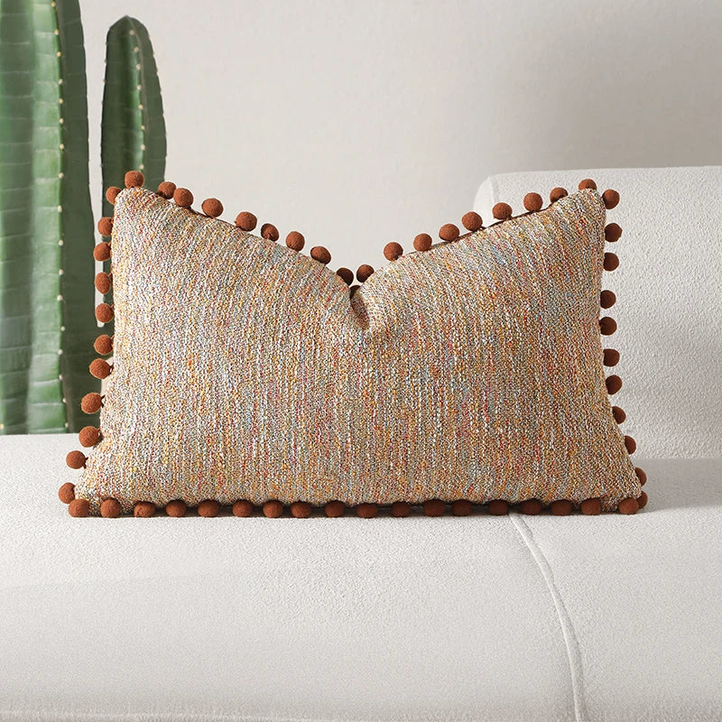 Boho Decorative Pillow Cover with Tassel Accents โ 12" x 20"