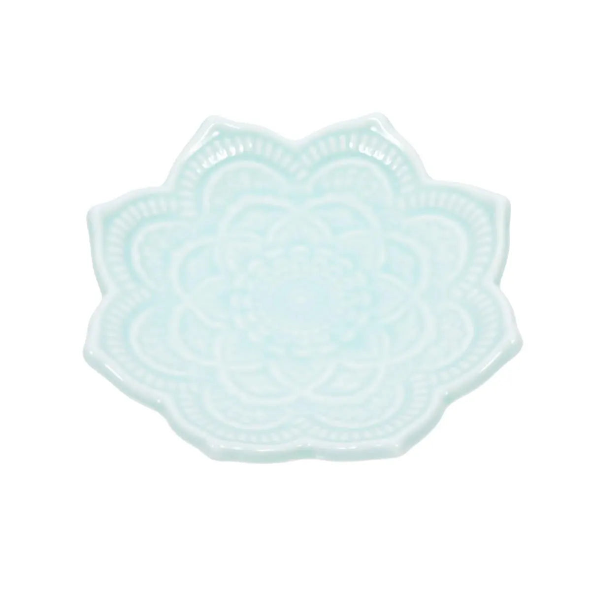Nordic Ceramic Mandala Small Jewelry Dish Earrings Necklace Ring Storage Plate Display Bowl Flower Decoration Tray Home Decor Bedroom Bathroom Living Room Boho 1Pc