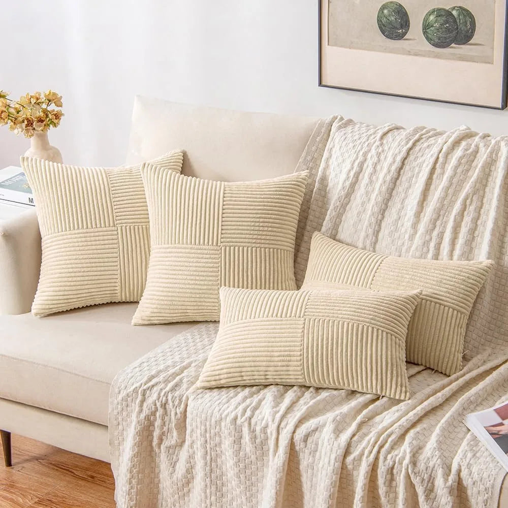 Boho Patchwork Soft Throw Pillow Cover