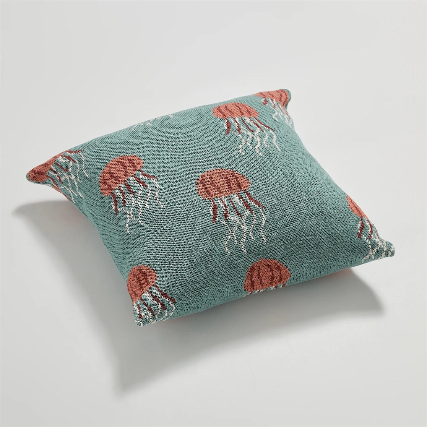 Elegant Jellyfish Embroidered Cotton Throw Pillow Cover â Ocean-Inspired Boho Home Decor Accent