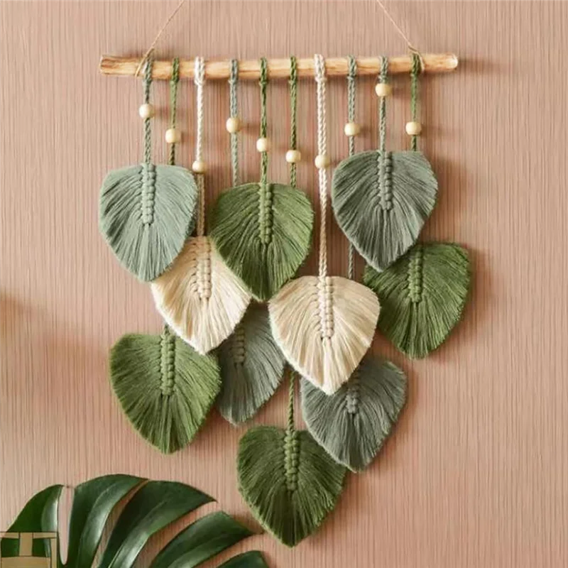 Handwoven Macrame Leaf Wall Hanging – Boho-Inspired Home Decor