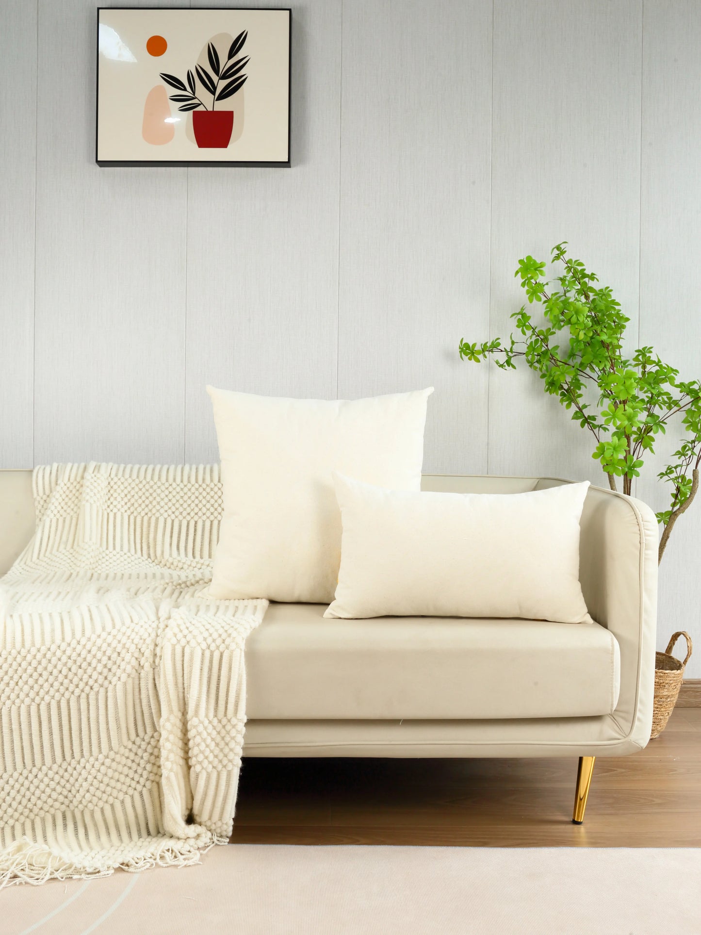 Embroidered Floral Throw Pillow Cover – Yellow Flowers Boho Home Decor for Couch, Bed & Chair